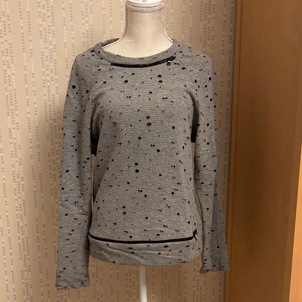 Robert Rodriguez Gray and Black Speckled Sweatshirt
